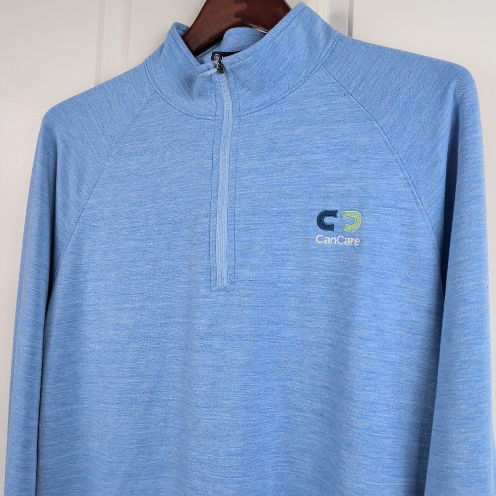 Turtleson Wynn Quarter Zip Pullover Mens M Blue Heather Golf Performance Athleti